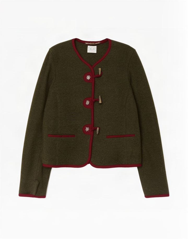 M & G Damen-Blazerjacke mit 3 Knöpfen, UK 16, große Khaki-Wolle