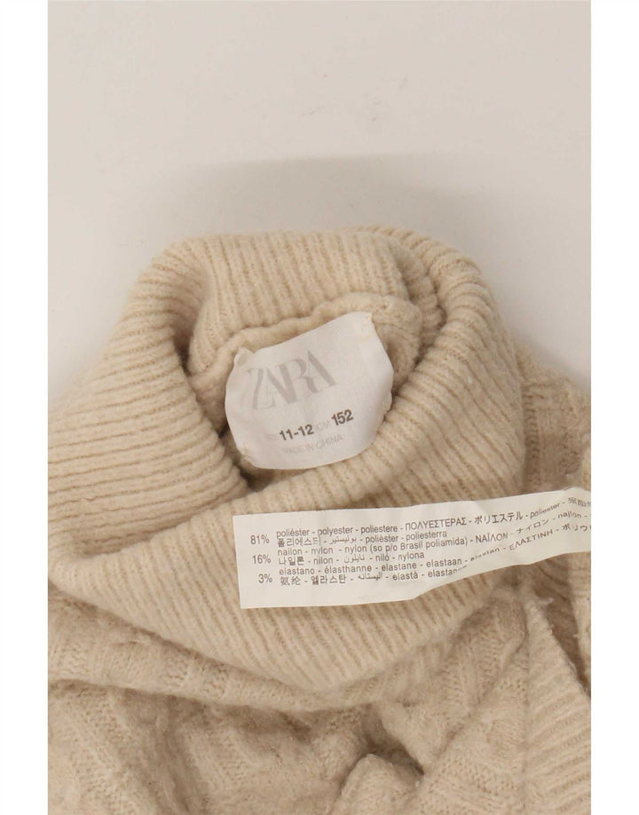 Zara Rollkragenpullover für Mädchen, 11–12 Jahre, beige, Polyester