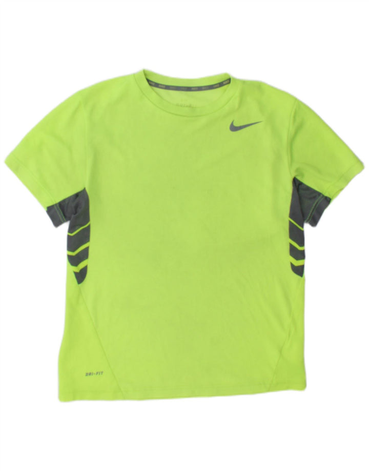 Nike Herren Dri Fit T-Shirt-Oberteil Mittelgrünes Farbblock-Polyester