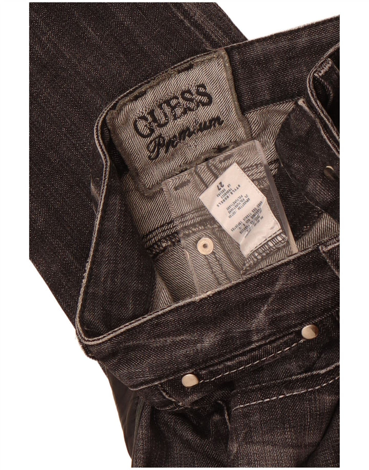 Guess Damen Straight Jeans W27 L30 Schwarze Baumwolle
