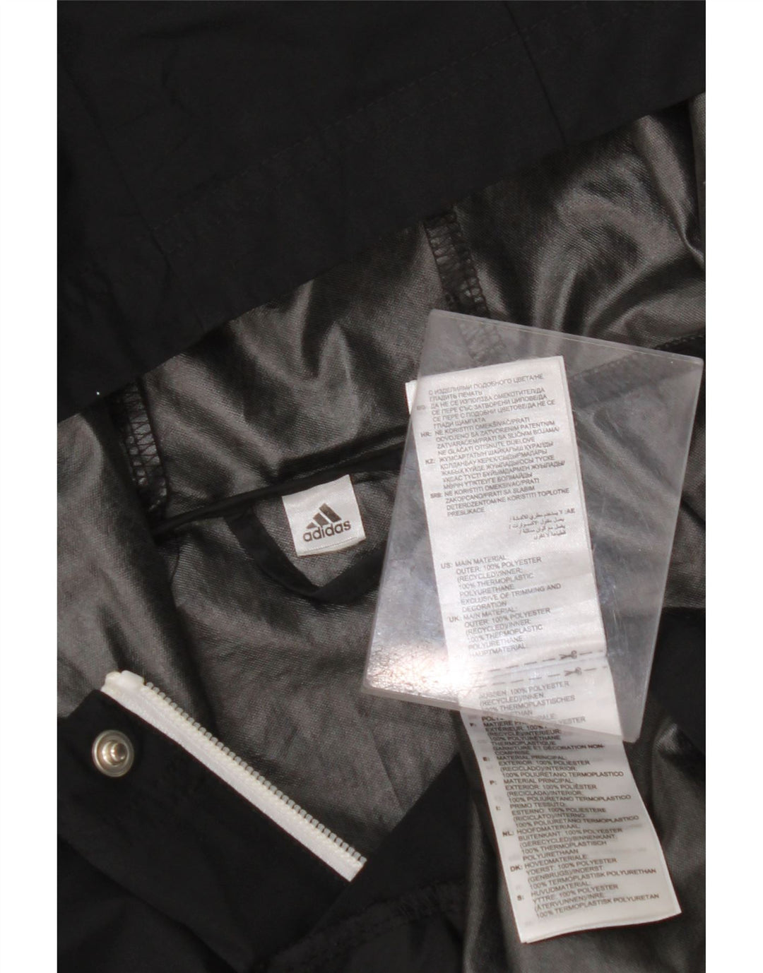 ADIDAS Herren-Regenjacke mit Kapuze, UK 38, mittelschwarz, Polyester