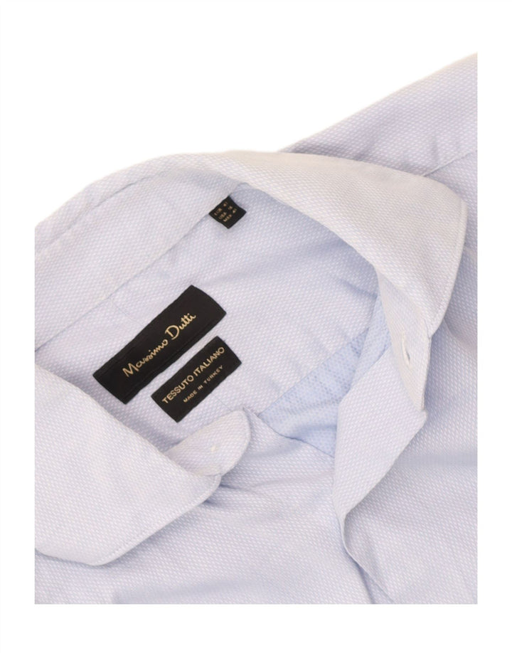 Massimo Dutti Herrenhemd Größe 41 Mittelblau Argyle/Diamant