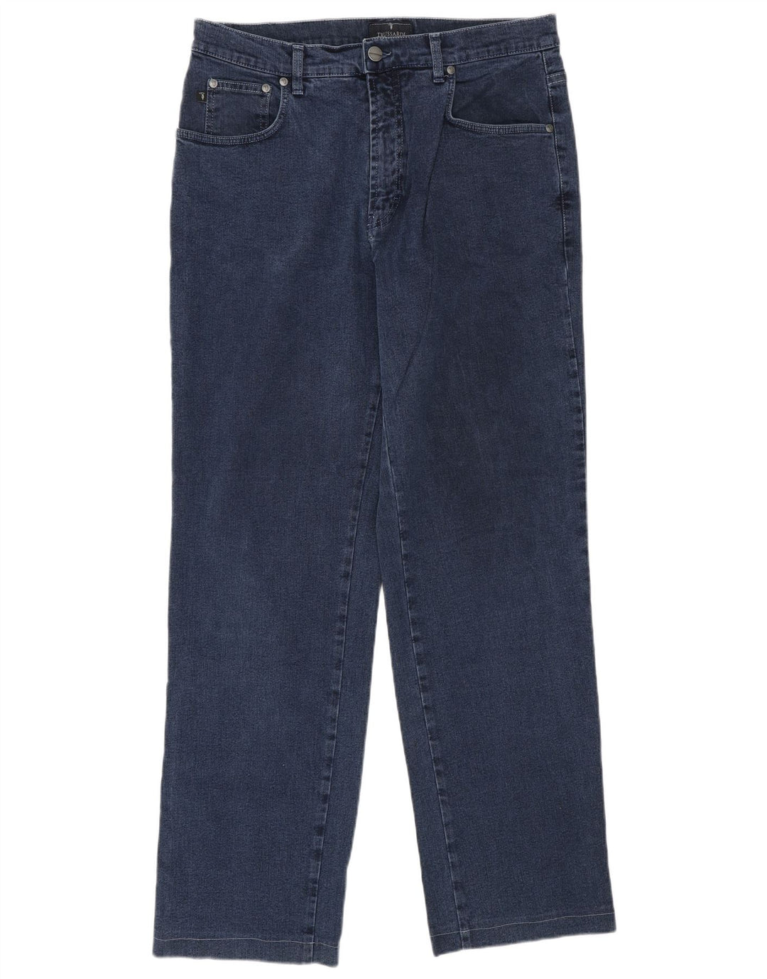 Trussardi Herren Straight Jeans W34 L30 Marineblaue Baumwolle
