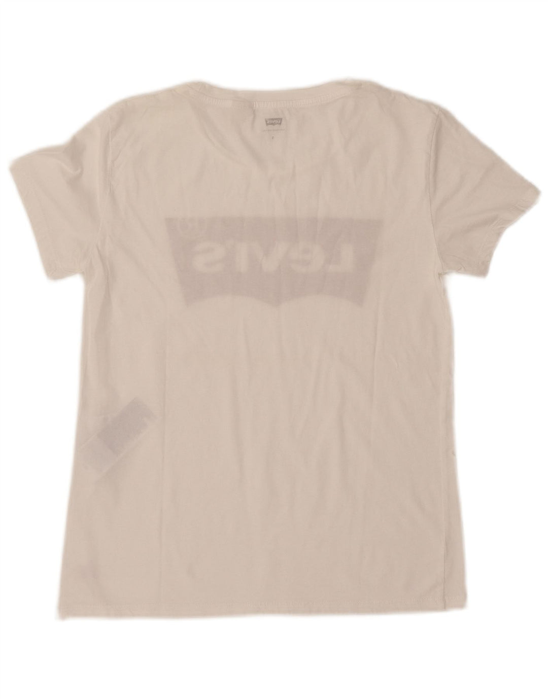 LEVI'S Damen-T-Shirt mit Grafik, UK 10, Größe S, weiße Baumwolle