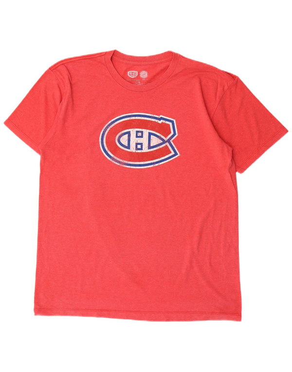 NHL Mens Montreal Canadiens Graphic T-Shirt Top Large Red Cotton