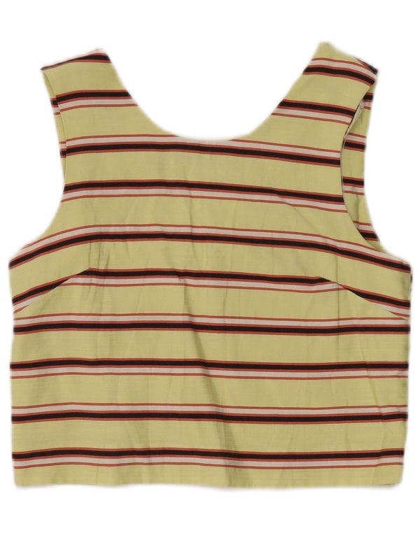 Maison Scotch Damen Ärmelloses Crop Top UK 10 Small Gelb gestreift
