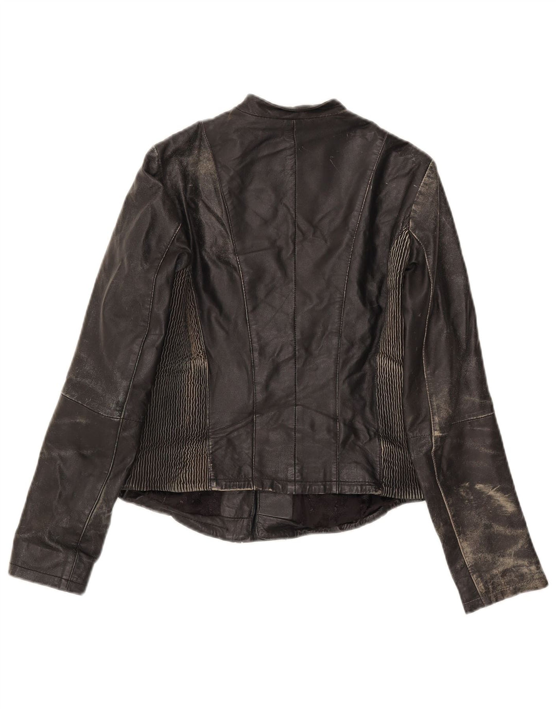 Conbipel Damen-Bikerjacke aus Leder, Größe 42, kleines schwarzes Leder