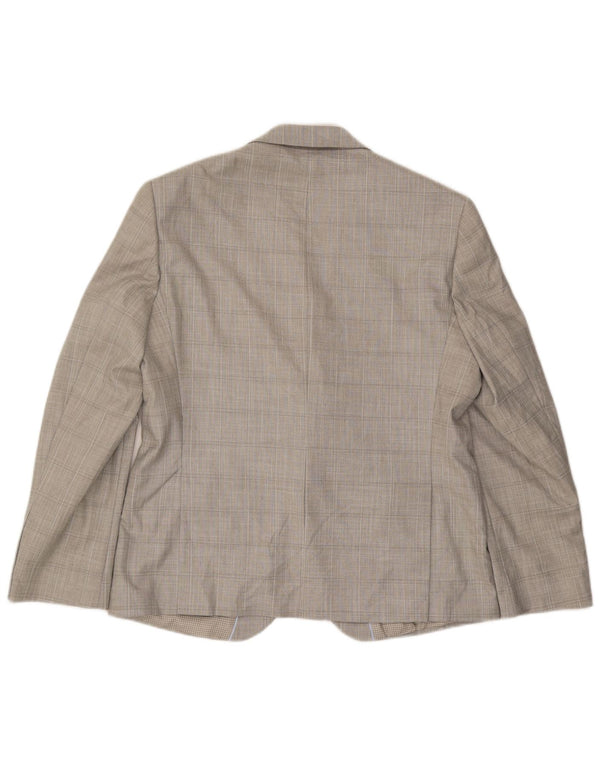 Marks & Spencer Maßgeschneiderte Herren-Blazerjacke mit 2 Knöpfen, Gr. 42, groß, grau kariert