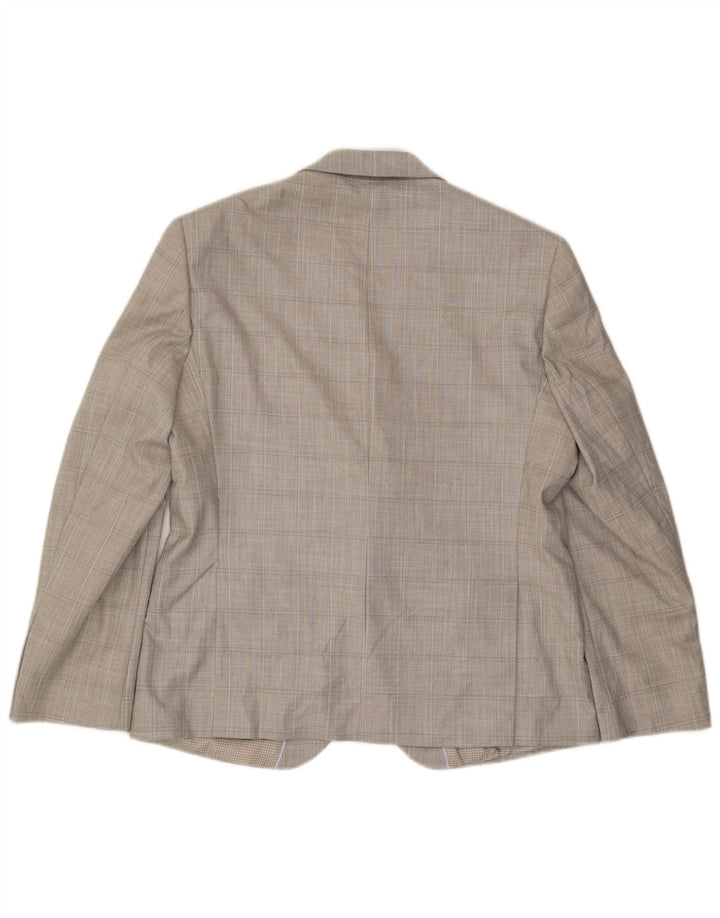 Marks & Spencer Maßgeschneiderte Herren-Blazerjacke mit 2 Knöpfen, Gr. 42, groß, grau kariert