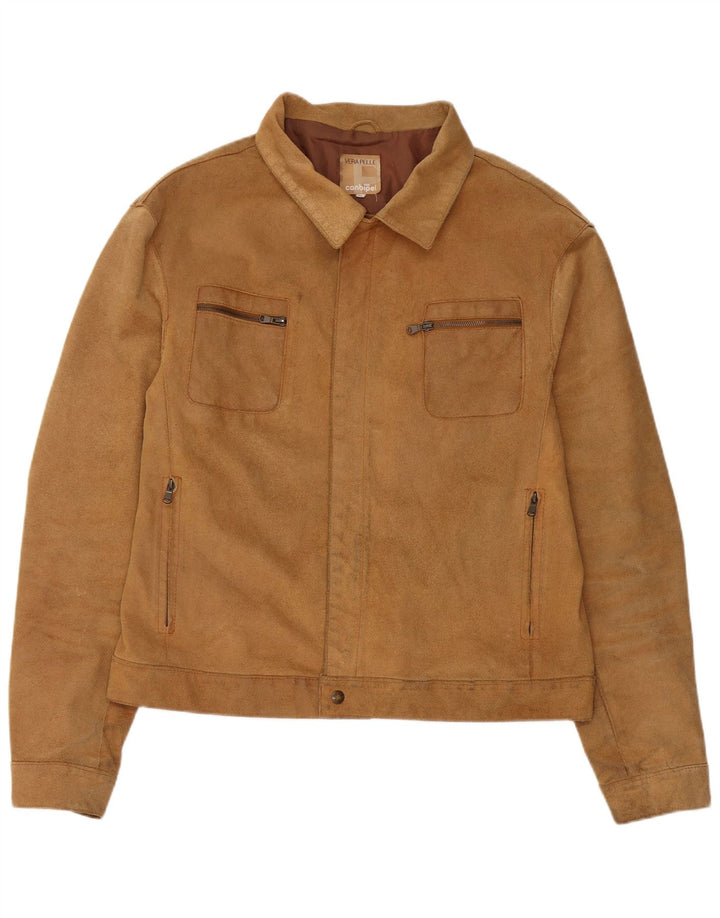 Conbipel Herren Wildlederjacke IT 56 2XL Beige Leder