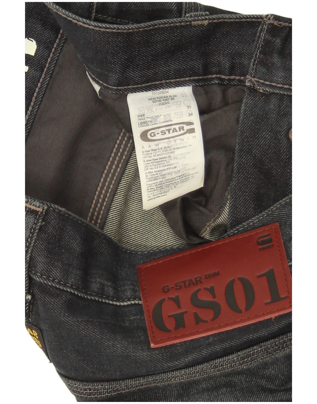 G-Star Herren Slim Jeans W31 L34 Marineblaue Baumwolle