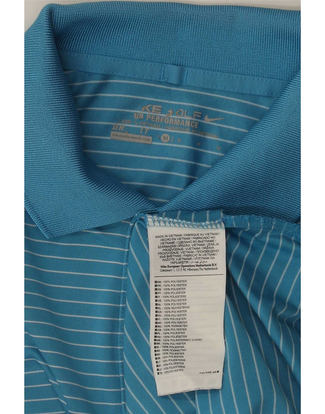 Nike Herren Dri Fit Poloshirt Mittelblaues Nadelstreifen-Polyester
