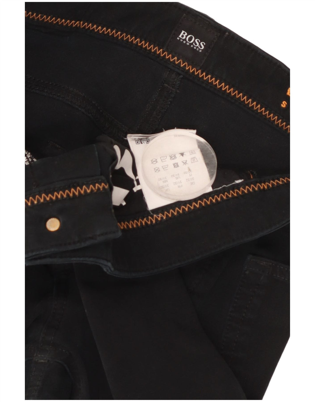 Hugo Boss Herren Straight Jeans W31 L32 Schwarze Baumwolle