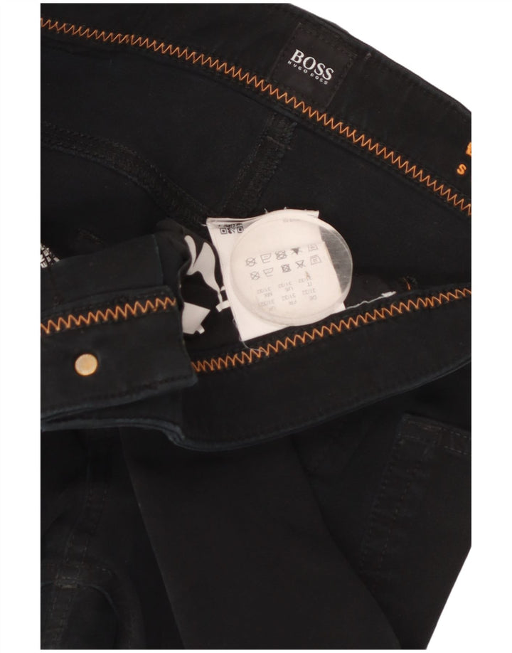 Hugo Boss Herren Straight Jeans W31 L32 Schwarze Baumwolle