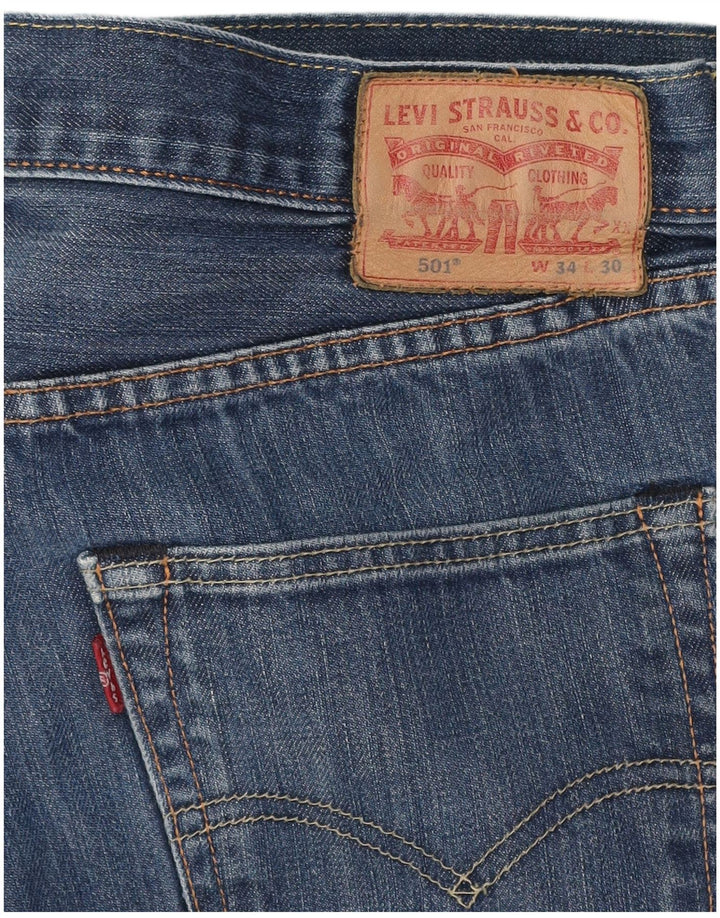 Levi's Herren 501 Straight Jeans W34 L30 Marineblaue Baumwolle