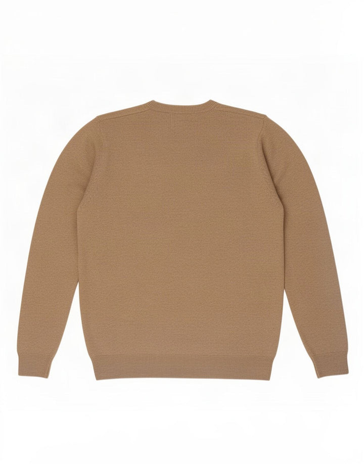 Marks & Spencer Herren-Pullover mit V-Ausschnitt aus mittelbeiger Baumwolle