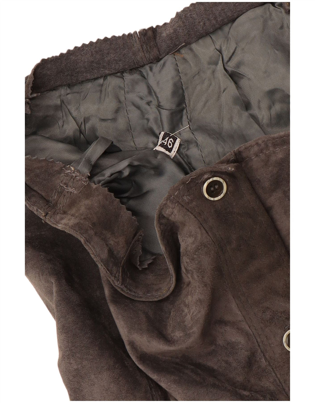 Vintage Damen Wildleder Gerader Rock IT 46 Groß W30 Grau
