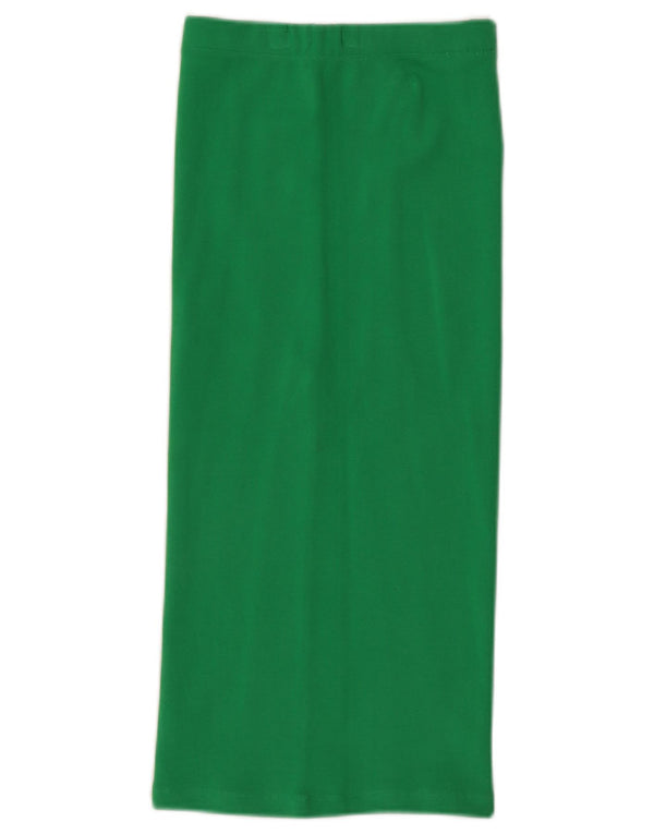 Zara Damen Midirock Medium W28 Grüne Baumwolle