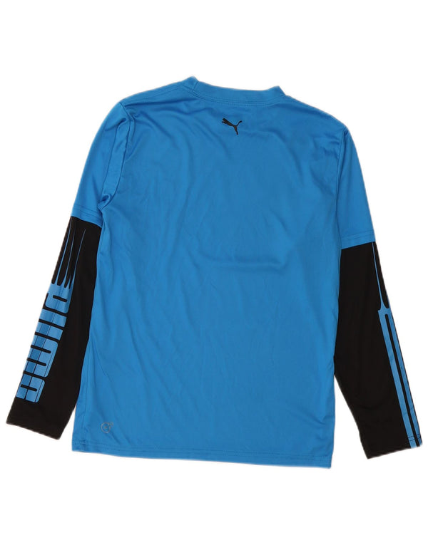 Puma Jungen Graphic Top Langarm 11-12 Jahre Blaues Colourblock-Polyester