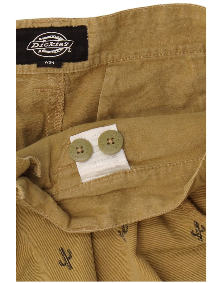 DICKIES Herren-Chinoshorts W34, große beige gefleckte Baumwolle