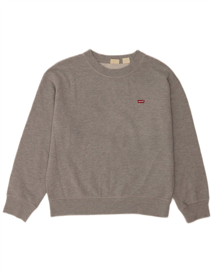 Levi's Herren-Sweatshirt-Pullover aus mittelgrauer Baumwolle