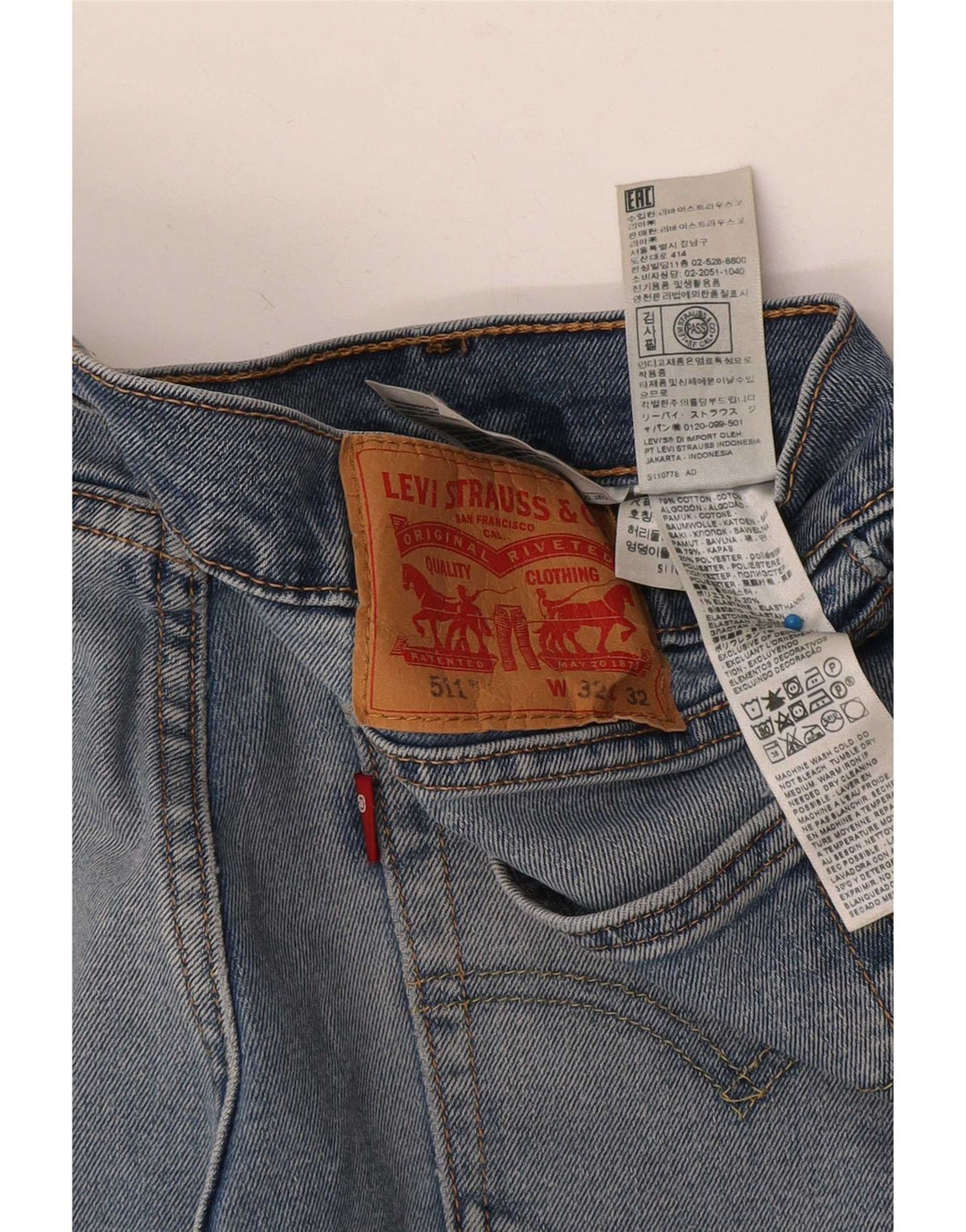 Levi's Herren 511 Slim Jeans W32 L32 Blaue Baumwolle