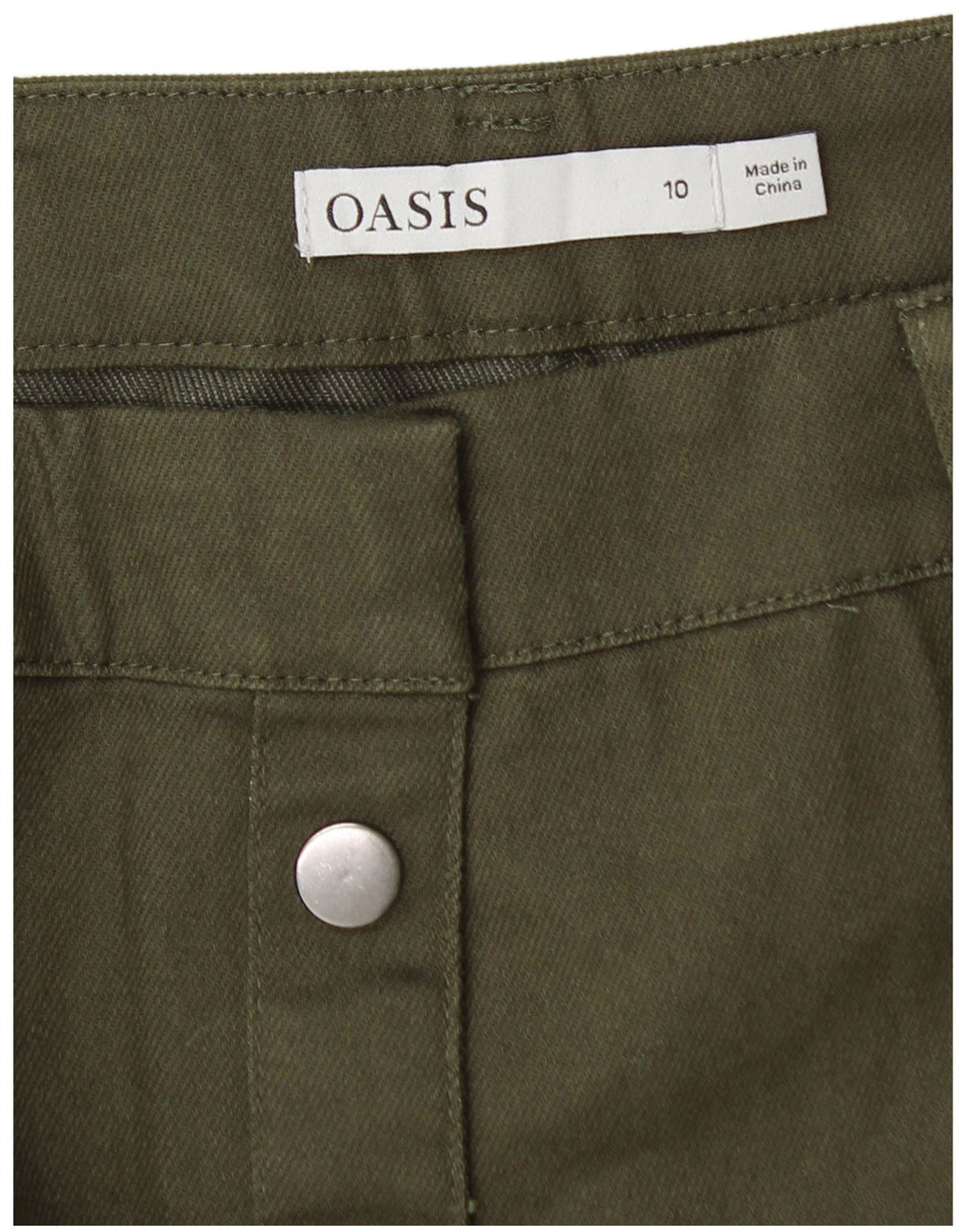 Oasis Mini-Cargo-Rock für Damen, UK 10, Größe S, W28, grüne Baumwolle