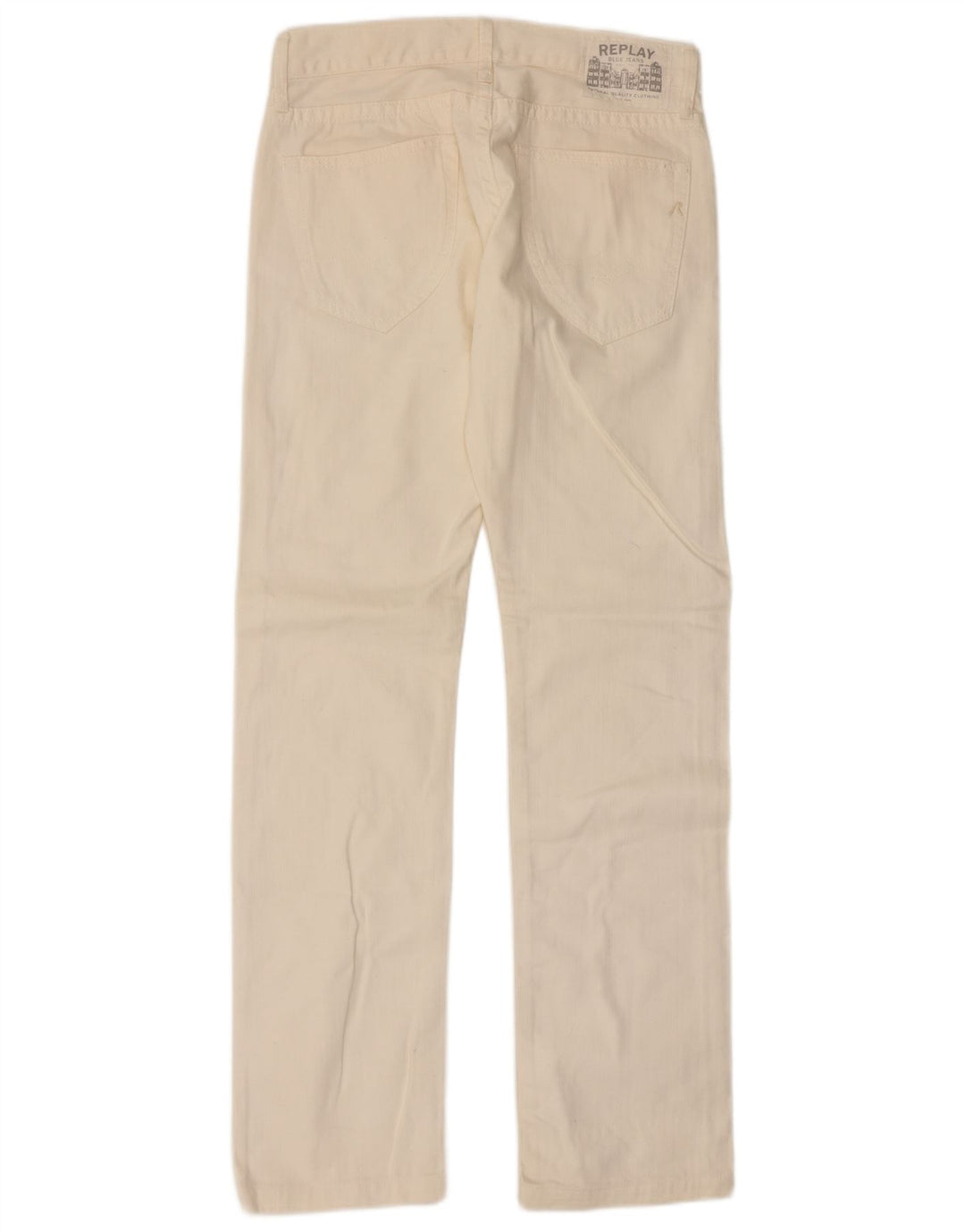 Replay Herren Straight Jeans W30 L34 Beige Baumwolle