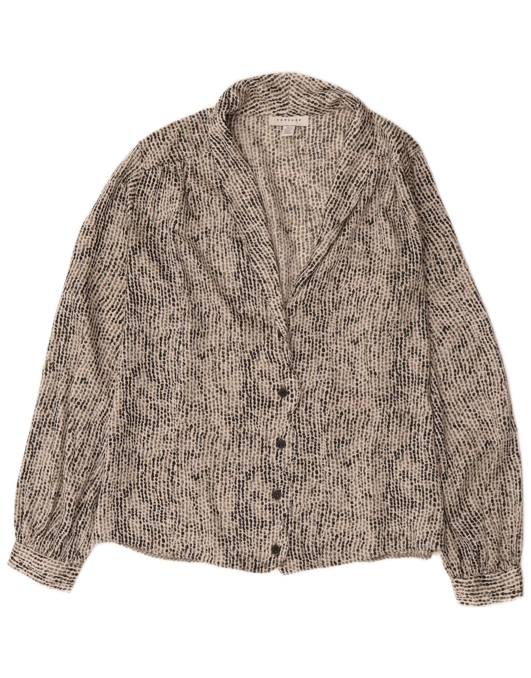 Topshop Damen-Hemdbluse in Übergröße, Größe UK 6 XS, mehrfarbig gepunktet