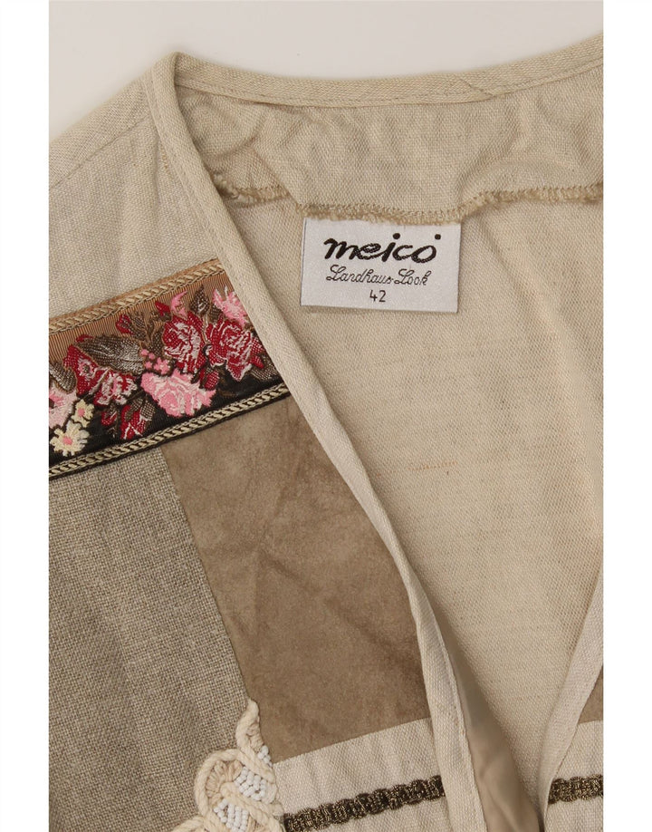 MEICO Womens Landhaus Waistcoat EU 42 Large Beige Patchwork Cotton Vintage Meico and Second-Hand Meico from Messina Hembry 