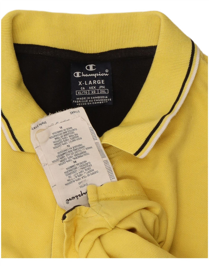 CHAMPION Herren Poloshirt XL Gelb Baumwolle