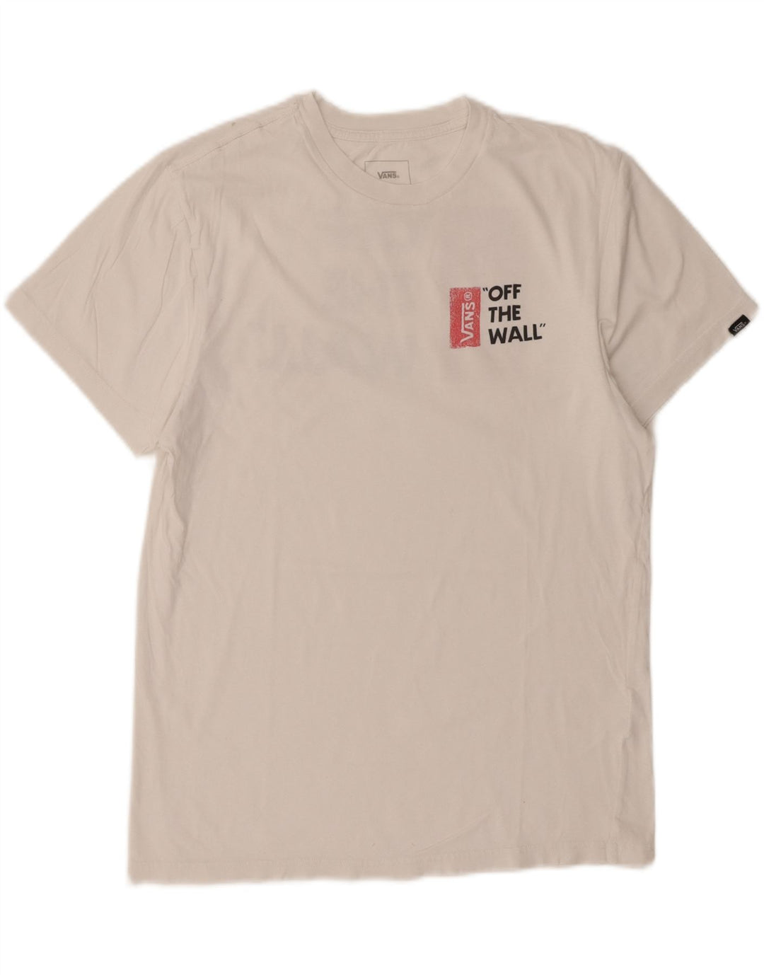 VANS Womens Custom Fit Graphic T-Shirt Top UK 14 Medium White Cotton Vintage Vans and Second-Hand Vans from Messina Hembry 