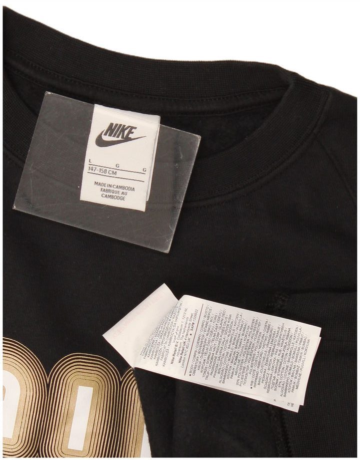 Nike Jungen Air Graphic Sweatshirt, Pullover, 12–13 Jahre, Größe L, Schwarz, Polyester