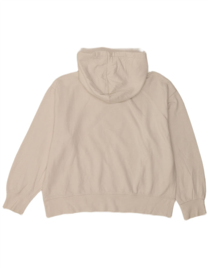 Zara Damen Übergroßer Kapuzenpullover UK 16 Large Weiß