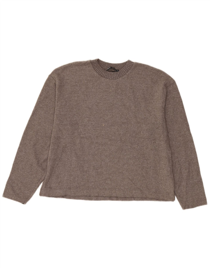Zara Damen-Pullover, übergroß, Rundhalsausschnitt, Gr. 10, Größe S, Grau, Polyester