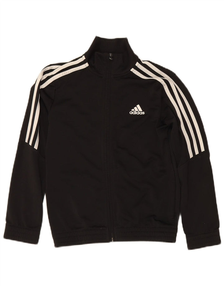 Adidas Jungen Trainingsanzug Top Jacke 9-10 Jahre Schwarzes Polyester