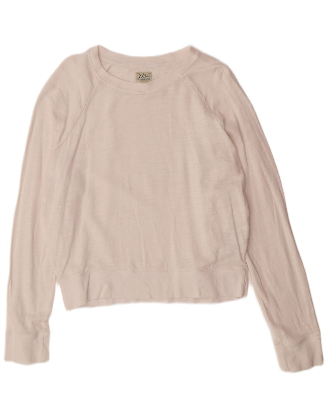 J. CREW Damen-Sweatshirt-Pullover in Übergröße, UK 10, Größe S, weiße Baumwolle