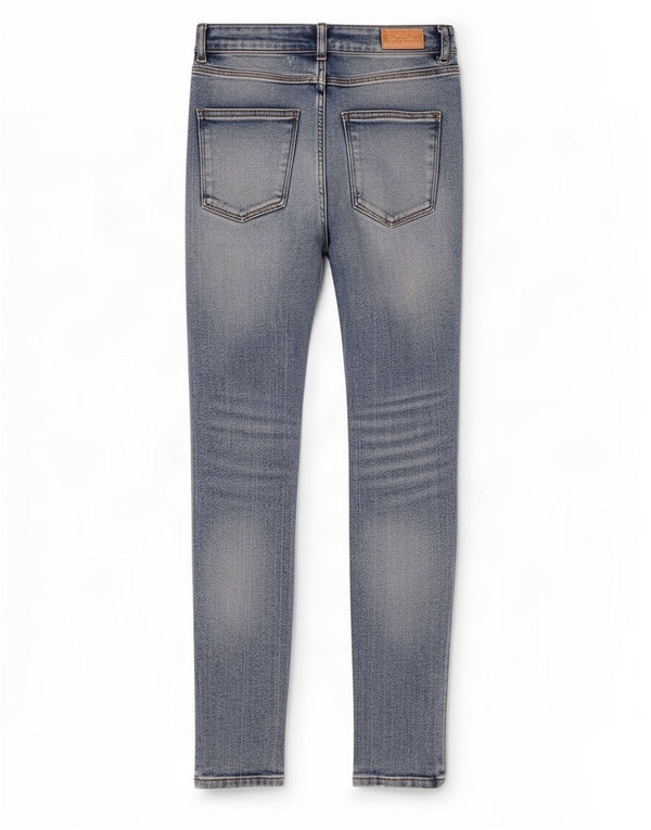 Zara Damen High Waist Distressed Skinny Jeans EU 38 Small W28 L28 Blau