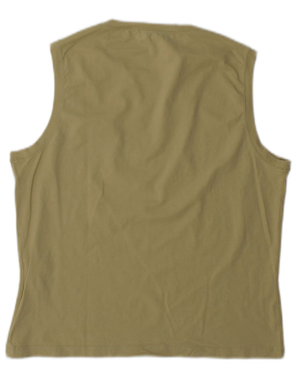 Sportmax Damen Weste Top UK 14 Large Khaki Baumwolle