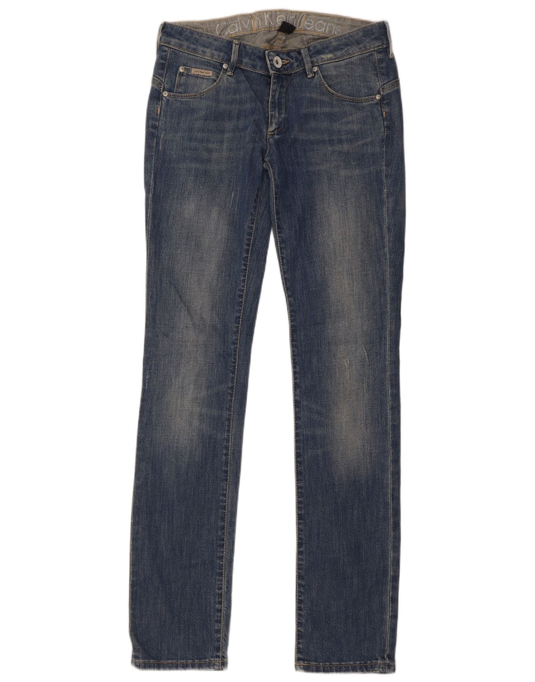 Calvin Klein Damen Slim Jeans W29 L34 Blaue Baumwolle