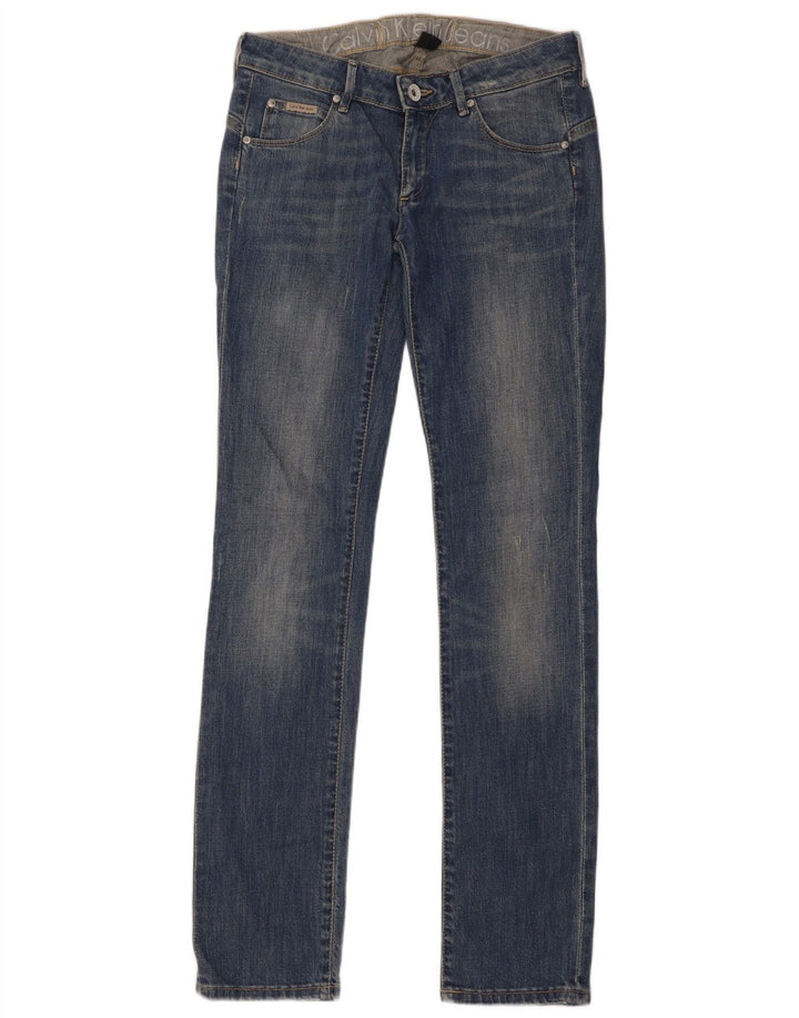 Calvin Klein Damen Slim Jeans W29 L34 Blaue Baumwolle