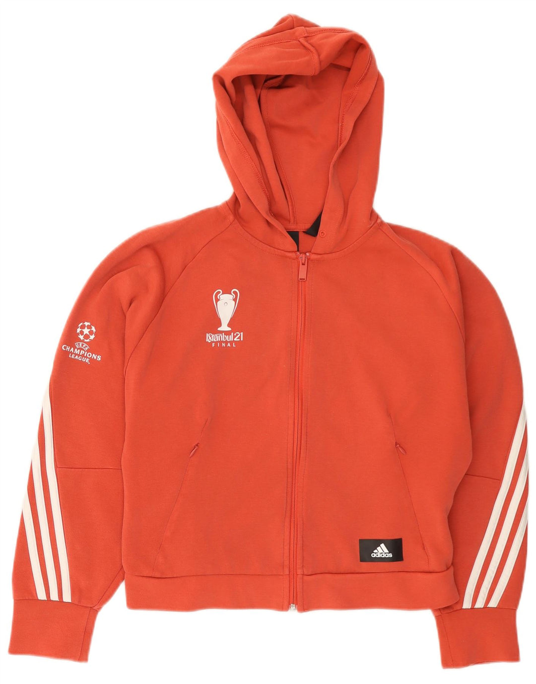 ADIDAS Damen Istanbul Übergroßer Kapuzenpullover mit Reißverschluss, UK 8/10, Größe S, Orange