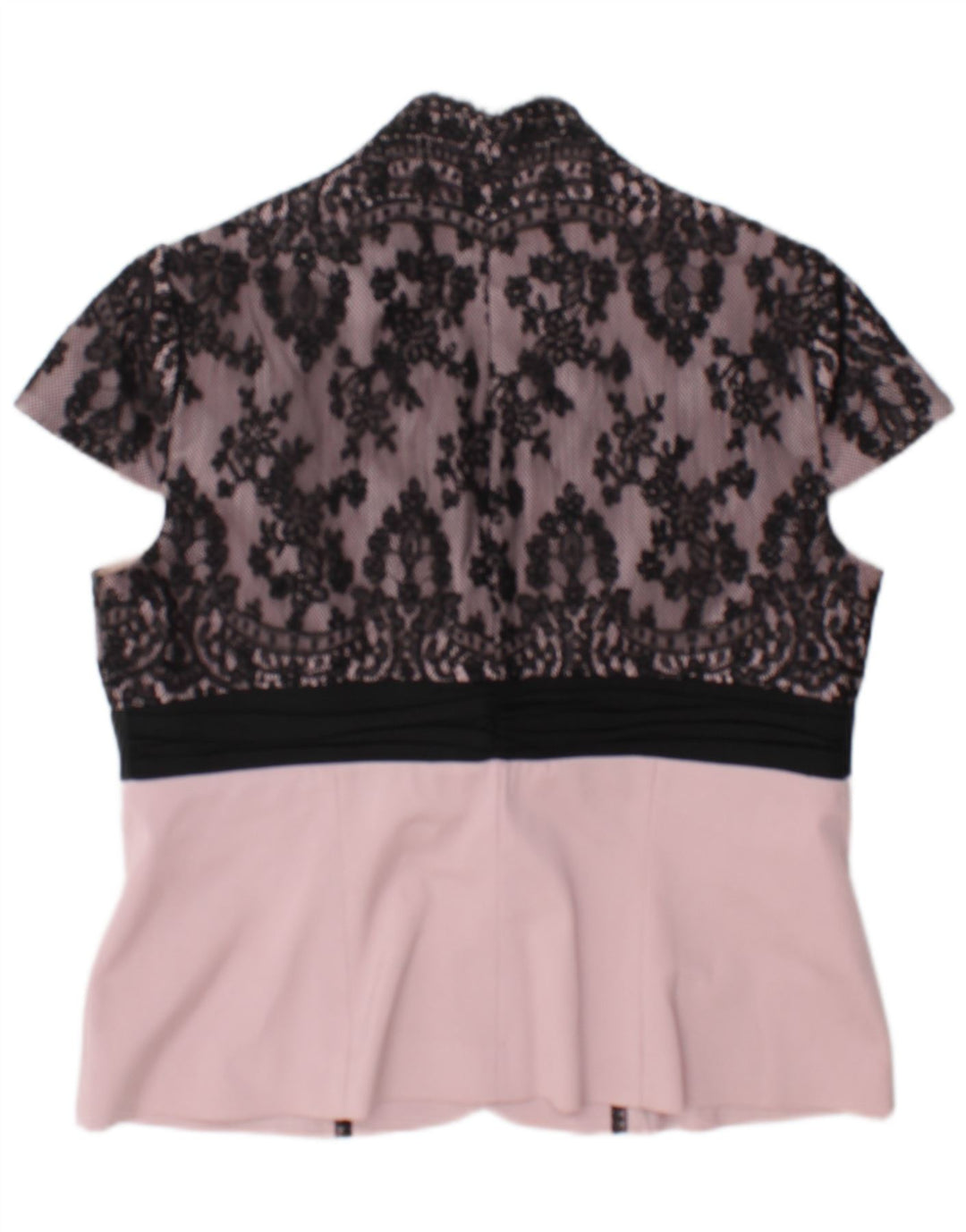 Vintage Damen Bluse Top UK 14 Mittelrosa Blumen