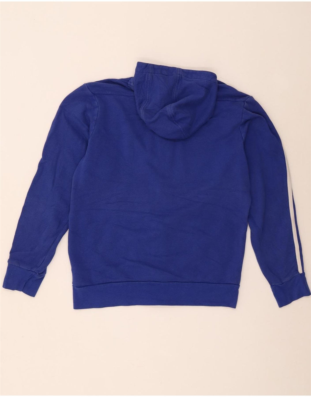 Adidas Herren-Kapuzenpullover mit Reißverschluss, mittelblau, Colourblock-Baumwolle