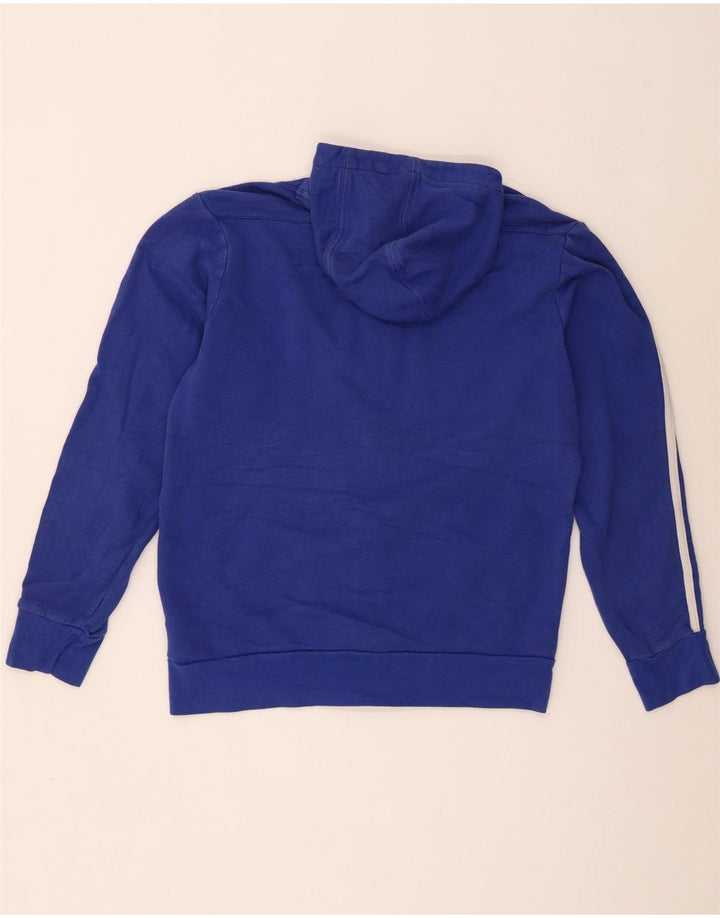 Adidas Herren-Kapuzenpullover mit Reißverschluss, mittelblau, Colourblock-Baumwolle