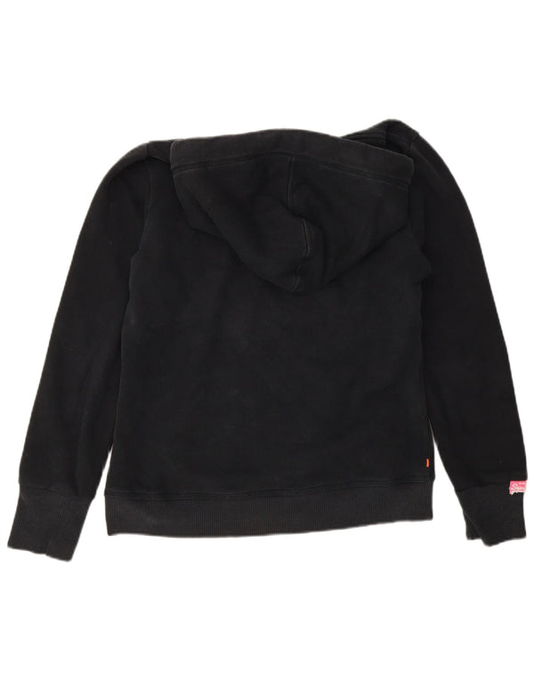 Superdry Damen Grafik-Hoodie-Pullover UK 14 Mittelmarineblaue Baumwolle