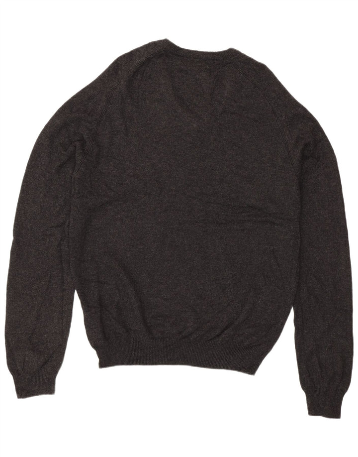 Marks & Spencer Herren-Pullover mit V-Ausschnitt, groß, graue Lammwolle