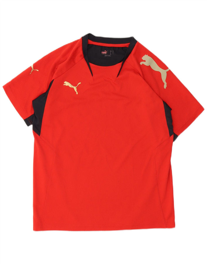 Puma Herren-T-Shirt mit Grafik, Größe S, Rot, Farbblock