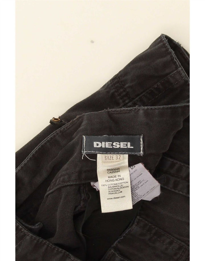 Gerade Herren-Cargohose von Diesel, W32, L30, schwarze Baumwolle