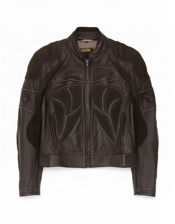Streetfighter Herren Leder Racer Jacke IT 48 Medium Schwarz